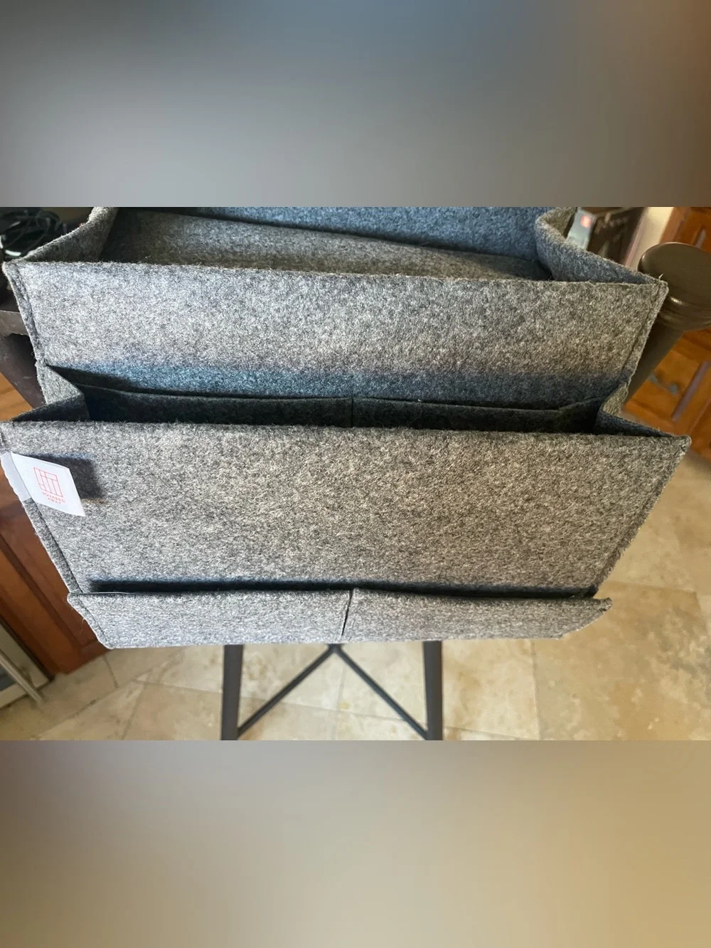 Gray Felt Multi-Compartment Home couch Organizer